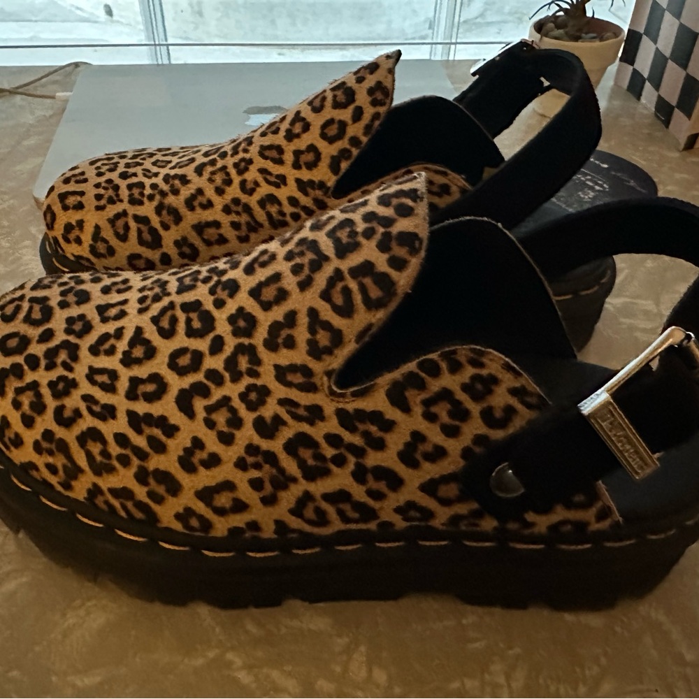Dr. Martens Leopard Print sling back mules Zebzag